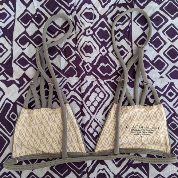 Acacia Swimwear Santorini bikini top in Stone XS/P - Picture 3 of 3